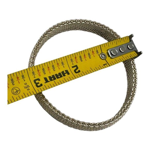 Godfrey Carter Vintage Sterling Silver Mesh Chain Bangle Bracelet 7" Signed GC - Picture 6 of 6